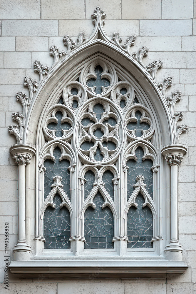 Aufkleber a closeup image of a gothic window. intricate details. created with generative ai technology