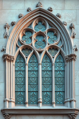 Obraz premium A closeup Image of a Gothic Window. Intricate details. Created with Generative AI technology