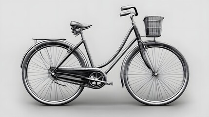 Vintage bicycle isolated on transparent background