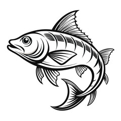 Cute Cartoon Fish Illustration for Coloring Books or Designs