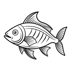 Cute Cartoon Fish Illustration for Coloring Books or Designs