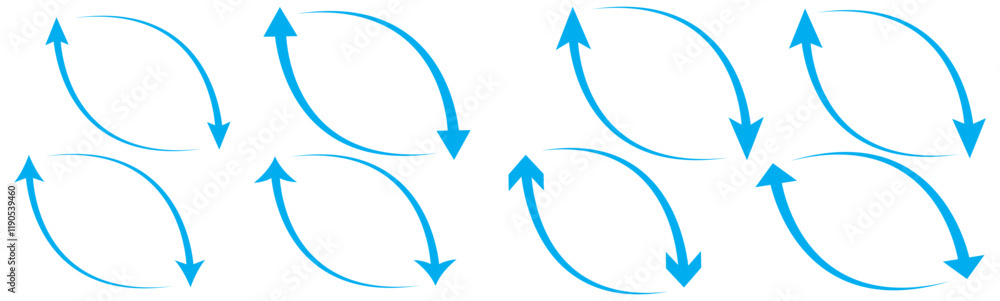 Poster two arrow spin icon, recycle round, circle refresh or restart. dual arrow. double side arrow icon se