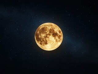 Obraz premium A luminous full moon casting ethereal beams, stars orbiting in synchronized harmony through the night