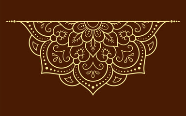 Circular pattern in form of mandala with flower for Henna, Mehndi, tattoo, decoration. Decorative ornament in ethnic oriental style. Outline doodle hand draw vector illustration.