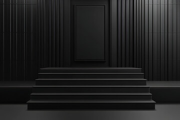 Sophisticated Black Architectural Staircase Design