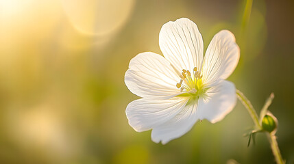 Close-up of a delicate flower with soft petals and gentle lighting ,flower in spring
