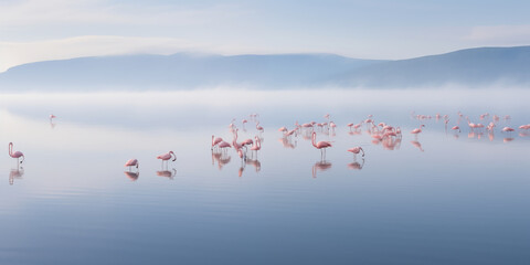 Aerial View of Flamingo Flocks at Lake Nakuru