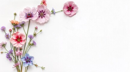 Delicate Pastel Floral Arrangement with Copy Space