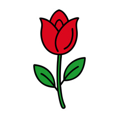 Tulip Flower Vector Art Illustration - Flat Minimalist Flower Design