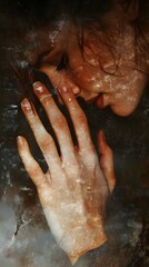 Fototapeta premium 66. A close-up of two people is hands gently touching each other in an intimate moment