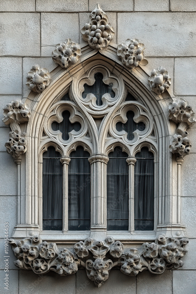 Aufkleber a closeup image of a gothic window. intricate details. created with generative ai technology