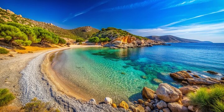 Deserted Kalotaritissa Beach, Donousa Island, Greece: Summer Idyll