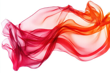 Red and orange silk fabric draping elegantly over a marble staircase, creating a luxurious and vibrant ambiance.