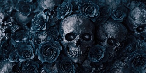 Skulls with Roses