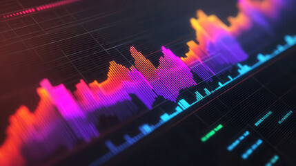vibrant visualization of data analytics with colorful graphs and charts