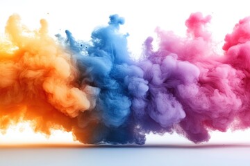 Color powder splash rainbow background paint holi smoke colour . Powder color splash explosion dust ink burst splatter white texture isolated black spray party blue wallpaper cloud pink stain