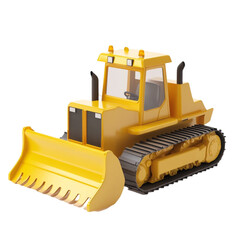 Fototapeta premium Powerful Yellow Bulldozer: Construction Machinery