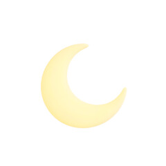 Glowing Crescent Moon A Minimalist Warm-Light Artwork