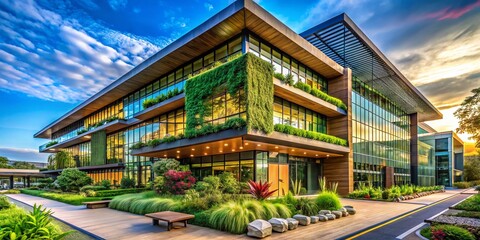Obraz premium Earth Day Botanical Architecture: Subtle Plant Accents & Sustainable Design