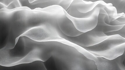 Obraz premium Abstract Waves of Translucent Fabric Creating a Serene Atmosphere