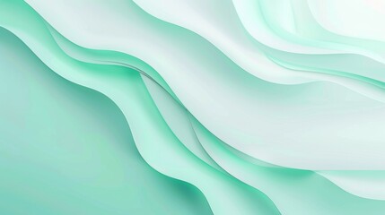 Obraz premium Abstract Mint Green Wave Wallpaper