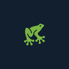 green frog creative agency business company logo vector illustration template design
