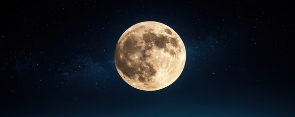Fototapeta premium Radiant beams of light emanating from a luminous moon, stars twinkling in perfect celestial harmony