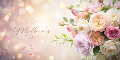 Elegant Abstract Floral Mother's Day Design, Text Overlay Ready