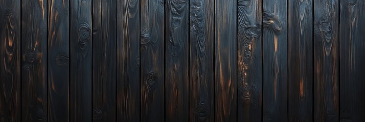 Obraz premium Dark Rustic Wooden Texture Background, Stained Rough Planks Aligned Side by Side for Design