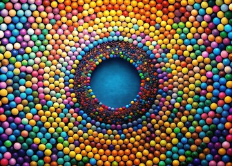 Abstract Colorful Dotted Circular Background with Copy Space - Left Alignment