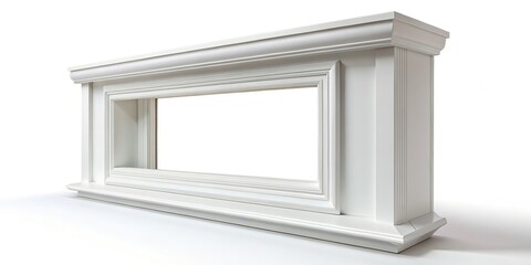 Crisp White Window Trim, Isolated on White Background - Perfect for Interior Design Projects