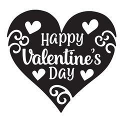 Happy Valentines day vector  text Lettering heart shape