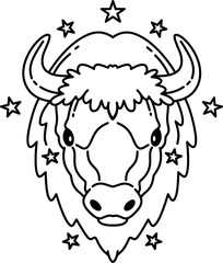 Taurus zodiac doodle icon