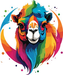 Colorful Camel vector design, Camel logo and icon design, Camel vector design