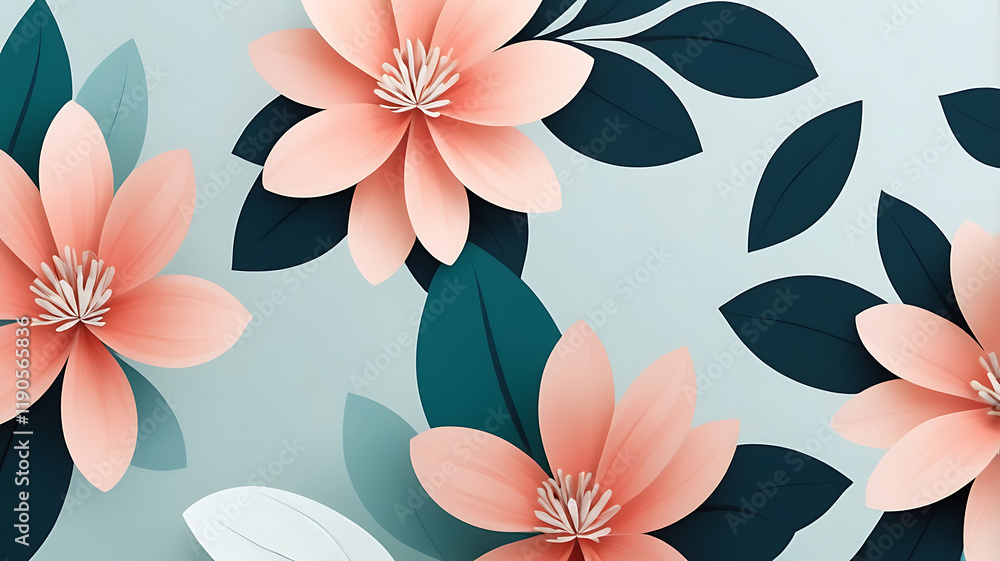 Aufkleber popular color schemes for smooth flower abstract pattern background texture designs.