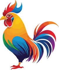 Colorful Cock vector design, Cock logo and icon design, Cock vector design