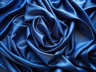 Obraz premium Elegant Navy Blue Fabric Drape Background with Copy Space - Abstract 3D Render for Design Projects