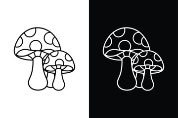 Mushrooms icon vector on White Background ,Vector Art Illustration on white background.