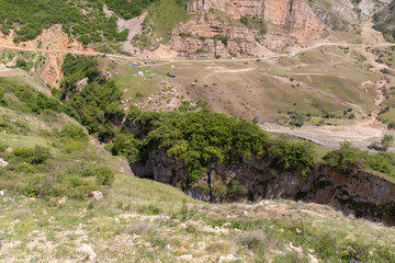 A large beautiful fault in the mountains.