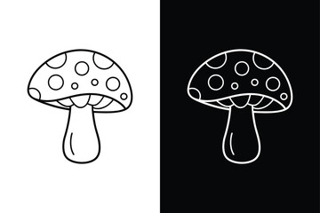 Mushrooms icon vector on White Background ,Vector Art Illustration on white background.