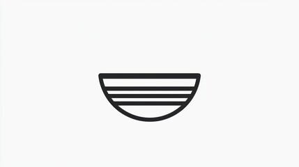 Minimalist bowl design, white background, line art, website icon