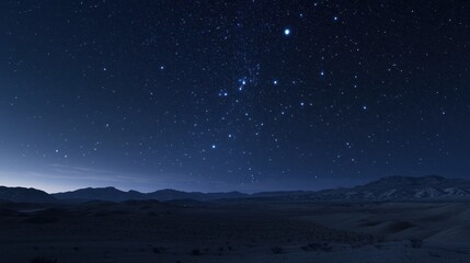 Naklejka premium Cosmic Starry Night Over Desert