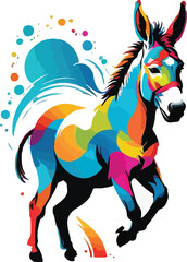 Fototapeta premium Colorful Donkey vector design, Donkey logo and icon design, Donkey vector design