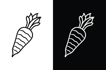 Parsnip icon vector on White Background ,Vector Art Illustration on white background.