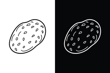 Potato icon vector on White Background ,Vector Art Illustration on white background.