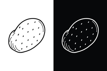 Potato icon vector on White Background ,Vector Art Illustration on white background.