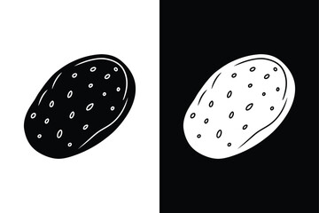 Potato icon vector on White Background ,Vector Art Illustration on white background.