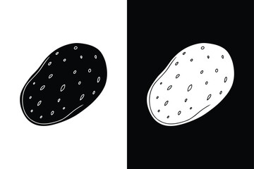 Potato icon vector on White Background ,Vector Art Illustration on white background.