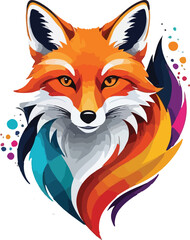 Obraz premium Fox vector design, Fox logo and icon design, Colorful Fox vector design