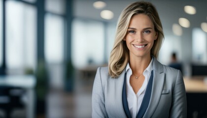 Sophisticated Woman in Suit at Work